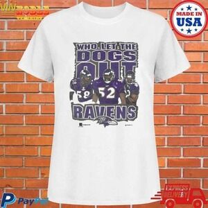 Official Baltimore Ravens Who Let The Dogs Out T-shirt